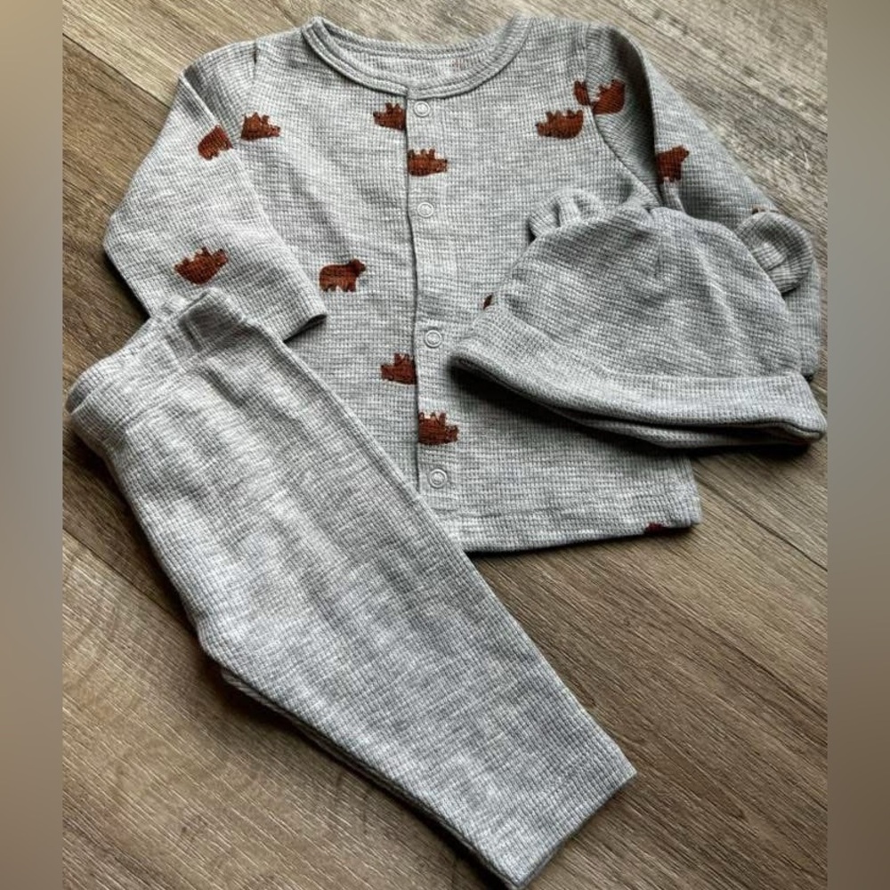 Carter's gray Set with Brown Bear Pattern